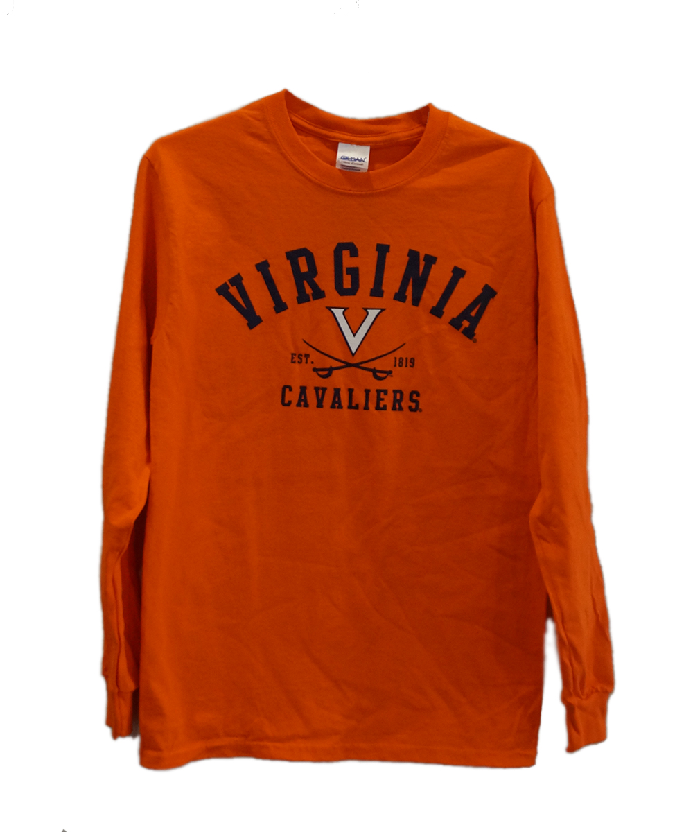 Men's Orange Virginia Cavaliers Sleeve Hit Long Sleeve T-Shirt